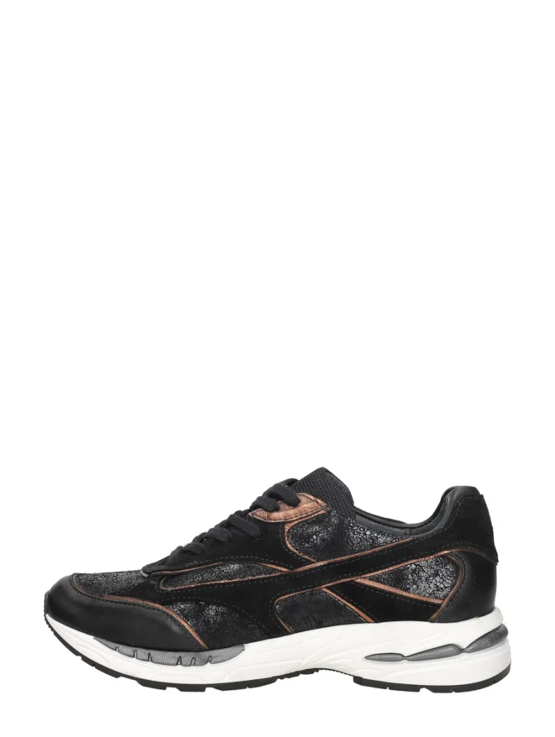 Aqa Sneakers Laag, lage veterschoenen voor dames in zwart
