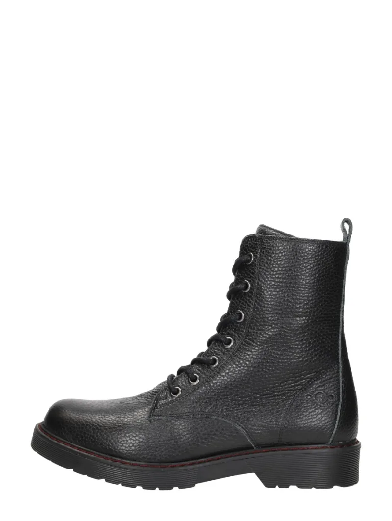 Aqa Veterschoenen Hoog, hoge veterschoenen voor dames in zwart