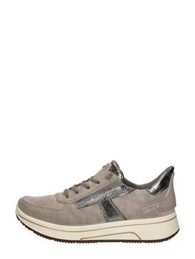 Ara Sapporo 3.0, lage veterschoenen voor dames in taupe, foto 1 van 4