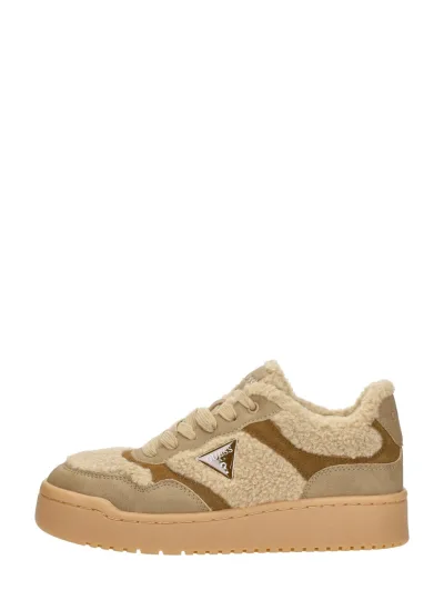 Guess Miram 10, lage sneakers voor dames in beige, foto 1 van 4