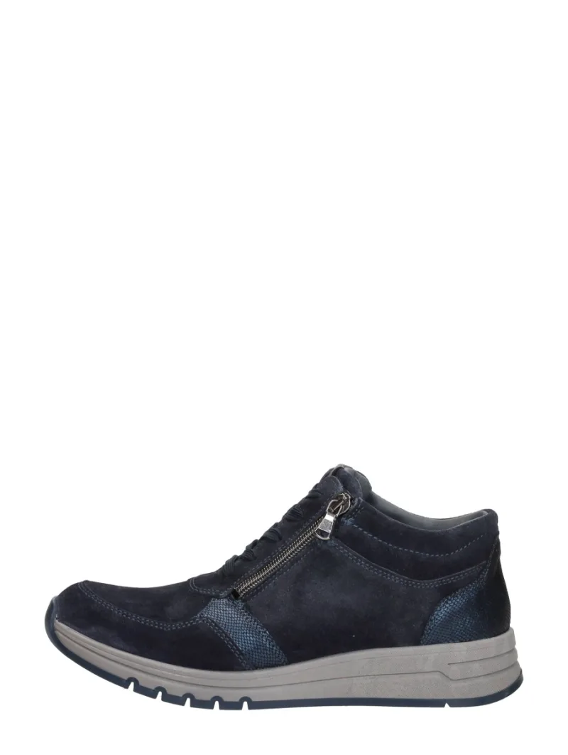 Waldläufer H-April, hoge veterschoenen voor dames in blauw