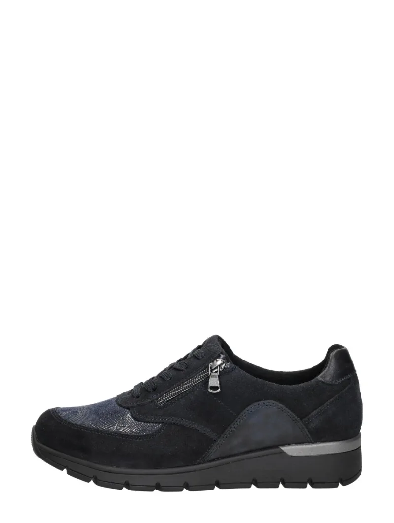 Waldläufer K-Ramona, lage veterschoenen voor dames in blauw