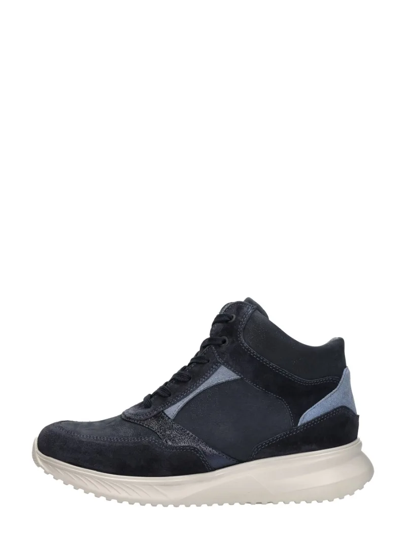 Waldläufer k-Janka, hoge veterschoenen voor dames in blauw