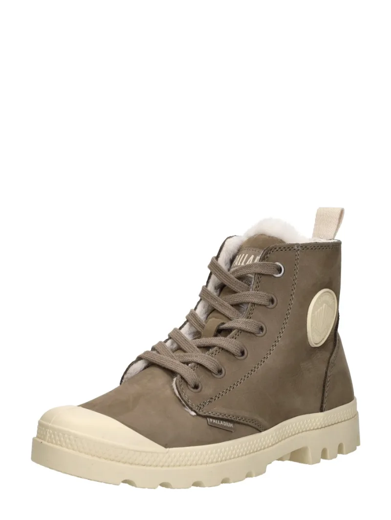 Palladium Pampa Hi Zip L, hoge veterschoenen voor dames in taupe, foto 2 van 2