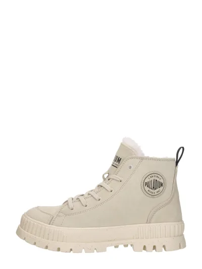 Palladium Pallashock Zip Warm, hoge veterschoenen voor dames in beige, foto 1 van 4