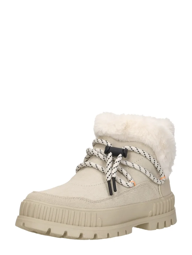 Palladium Pallashock Lo Hiver, enkellaarsjes plat voor dames in beige, foto 2 van 2