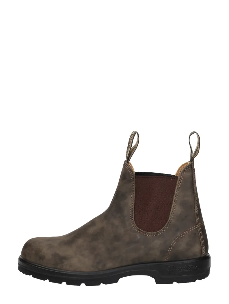 Blundstone 585 Classic, enkellaarsjes plat voor dames in donkerbruin