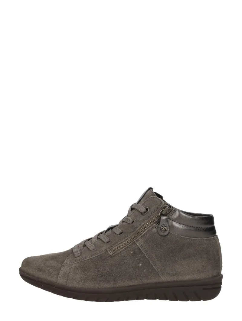 Hartjes Casual Boot, hoge veterschoenen voor dames in taupe