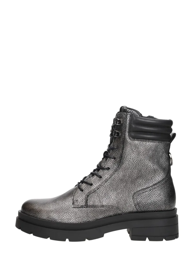Red Rag Veterschoenen Hoog zilver, hoge veterschoenen voor dames in zilverkleur
