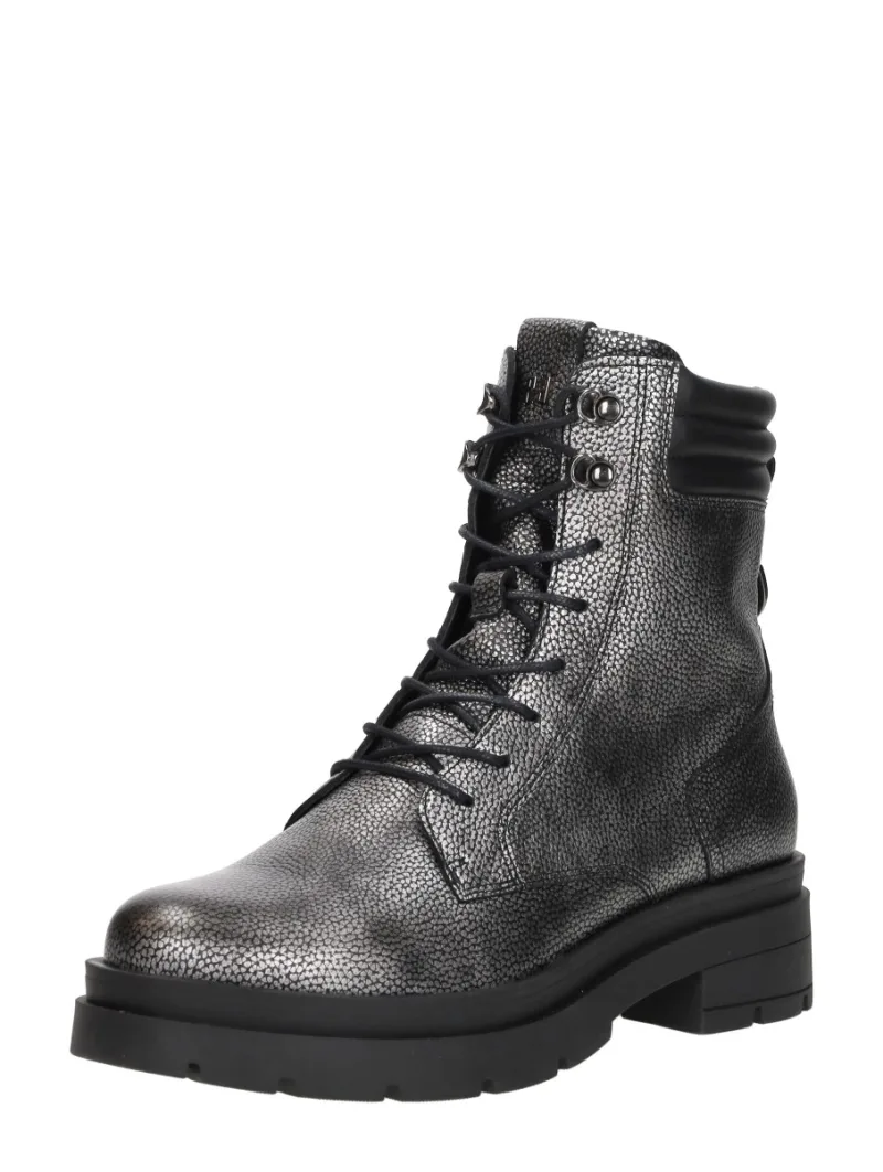 Red Rag Veterschoenen Hoog zilver, hoge veterschoenen voor dames in zilverkleur, foto 2 van 2