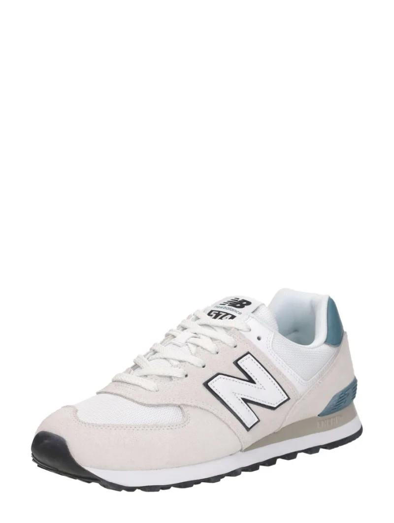 New Balance 574, lage sneakers voor heren in gebroken wit, foto 2 van 2