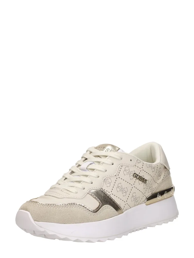 Guess Vinsa 5, lage sneakers voor dames in beige, foto 2 van 2
