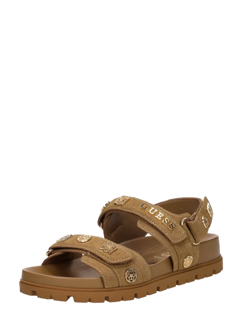 Guess Florizi, sandalen plat voor dames in cognac, foto 2 van 2