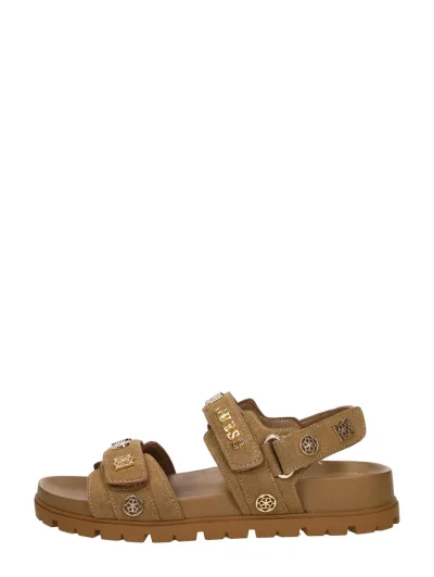 Guess Florizi, sandalen plat voor dames in cognac, foto 1 van 4