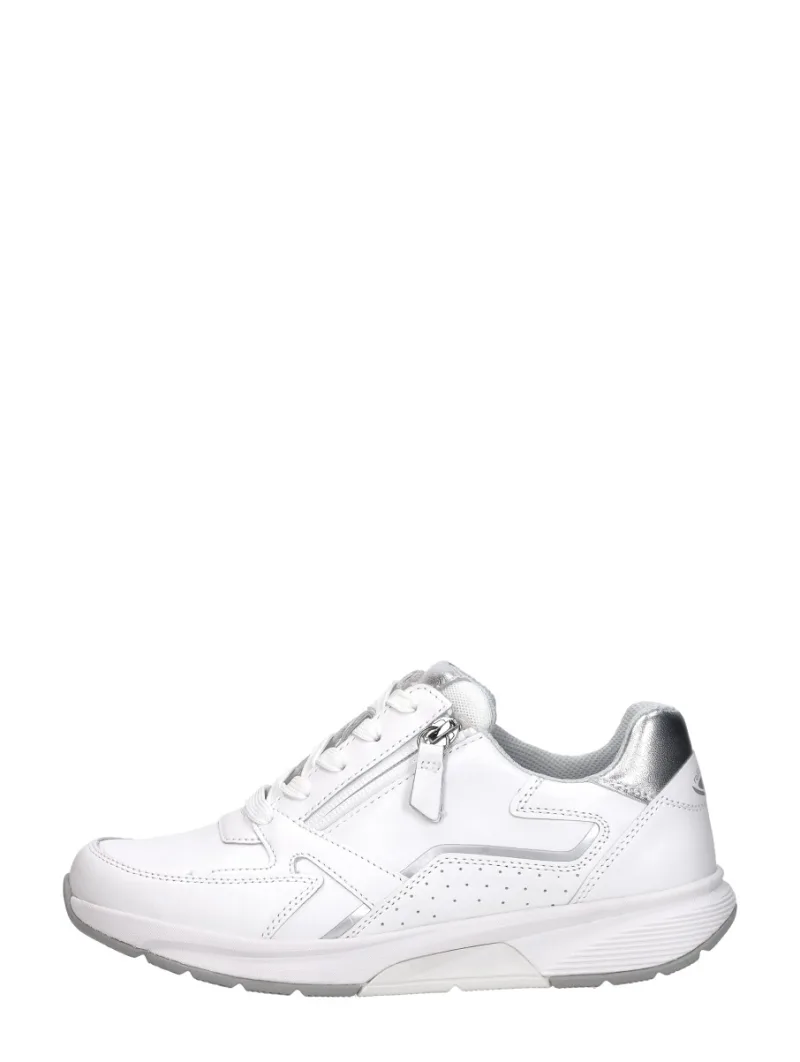 Gabor Rollingsoft, lage veterschoenen voor dames in wit