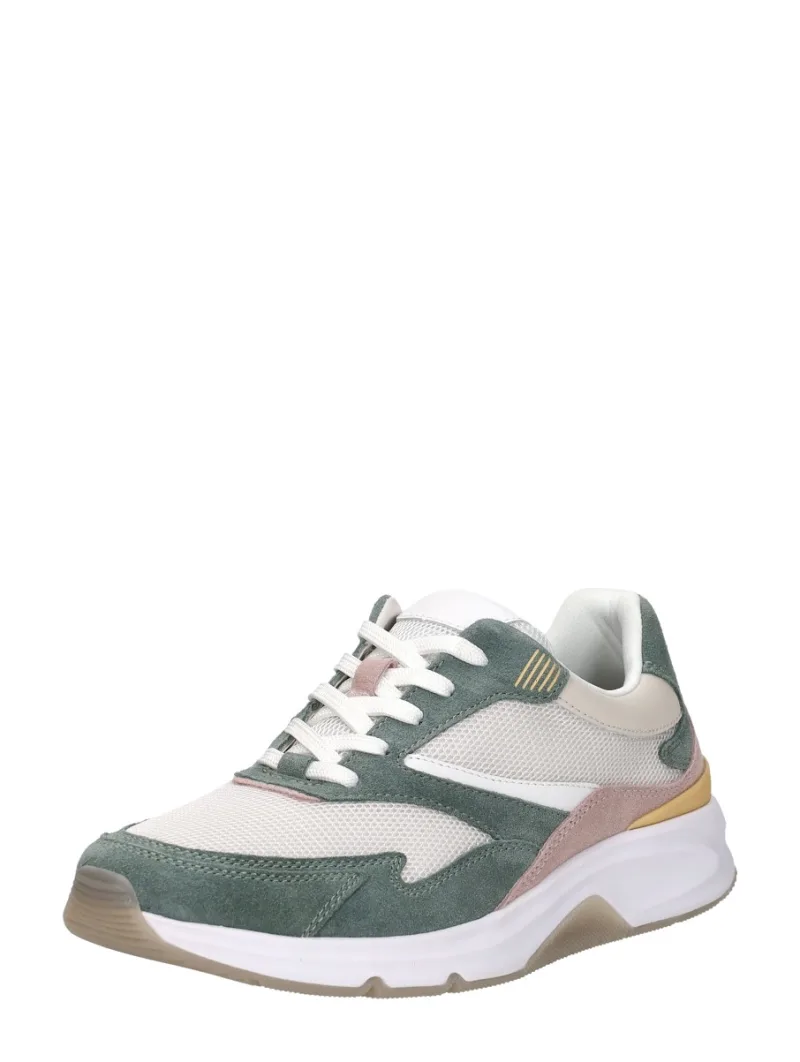 Gabor Rollingsoft, lage veterschoenen voor dames in groen, foto 2 van 2