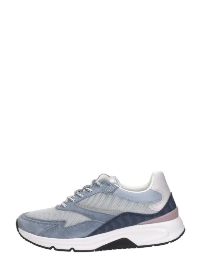 Gabor Rollingsoft, lage veterschoenen voor dames in licht blauw, foto 1 van 4