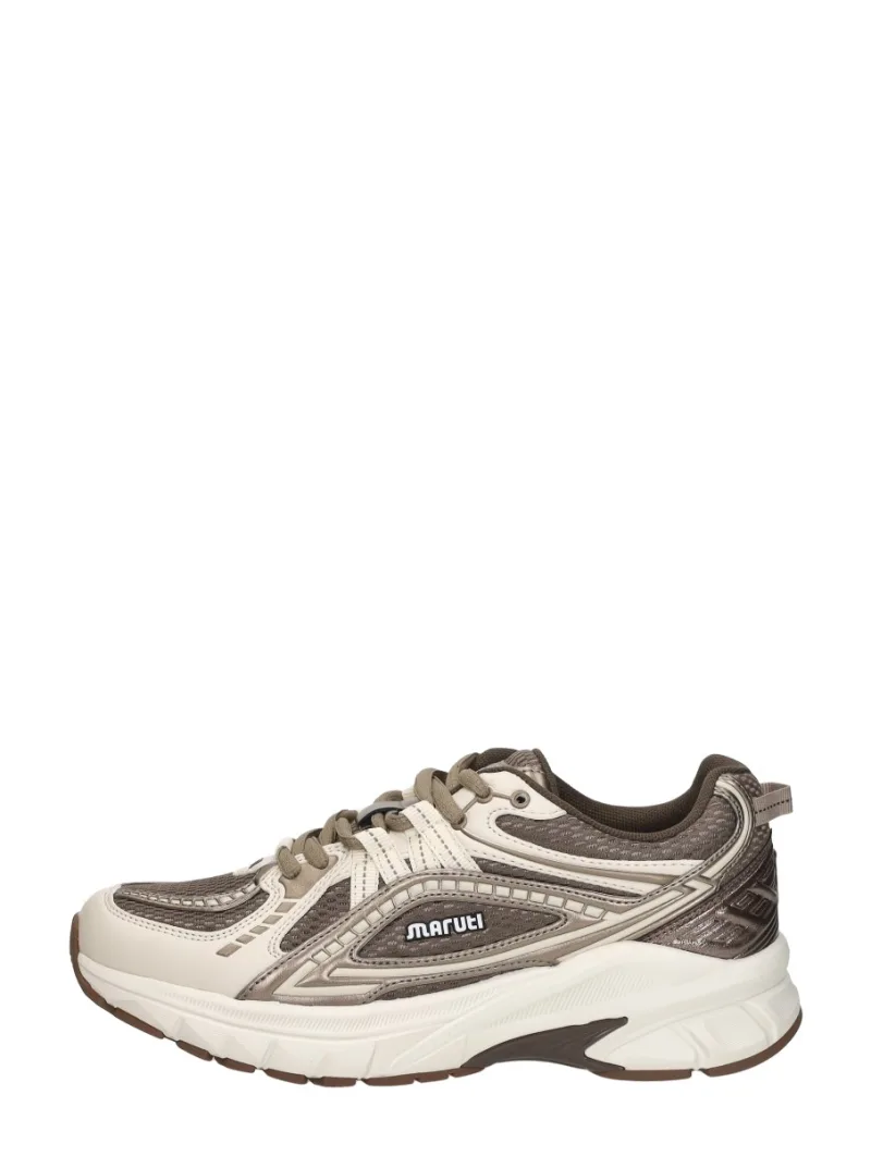 Maruti Nola, lage veterschoenen voor dames in gebroken wit