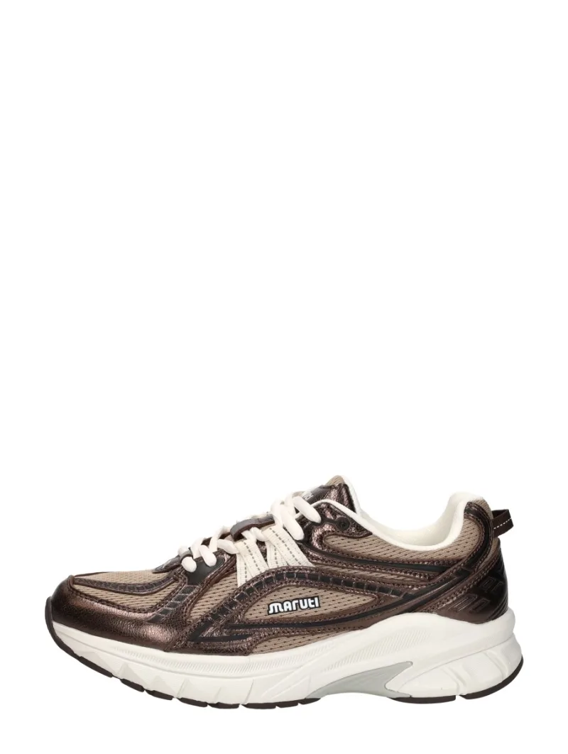Maruti Nola middel bruin, lage veterschoenen voor dames in middelbruin