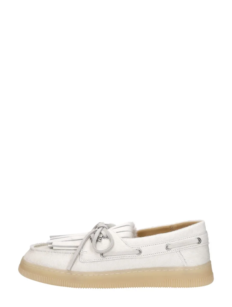 Maruti Shelby, lage veterschoenen voor dames in wit