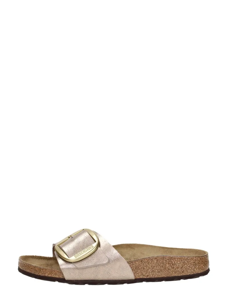 Birkenstock Madrid Big Buckle, open slippers voor dames in brons