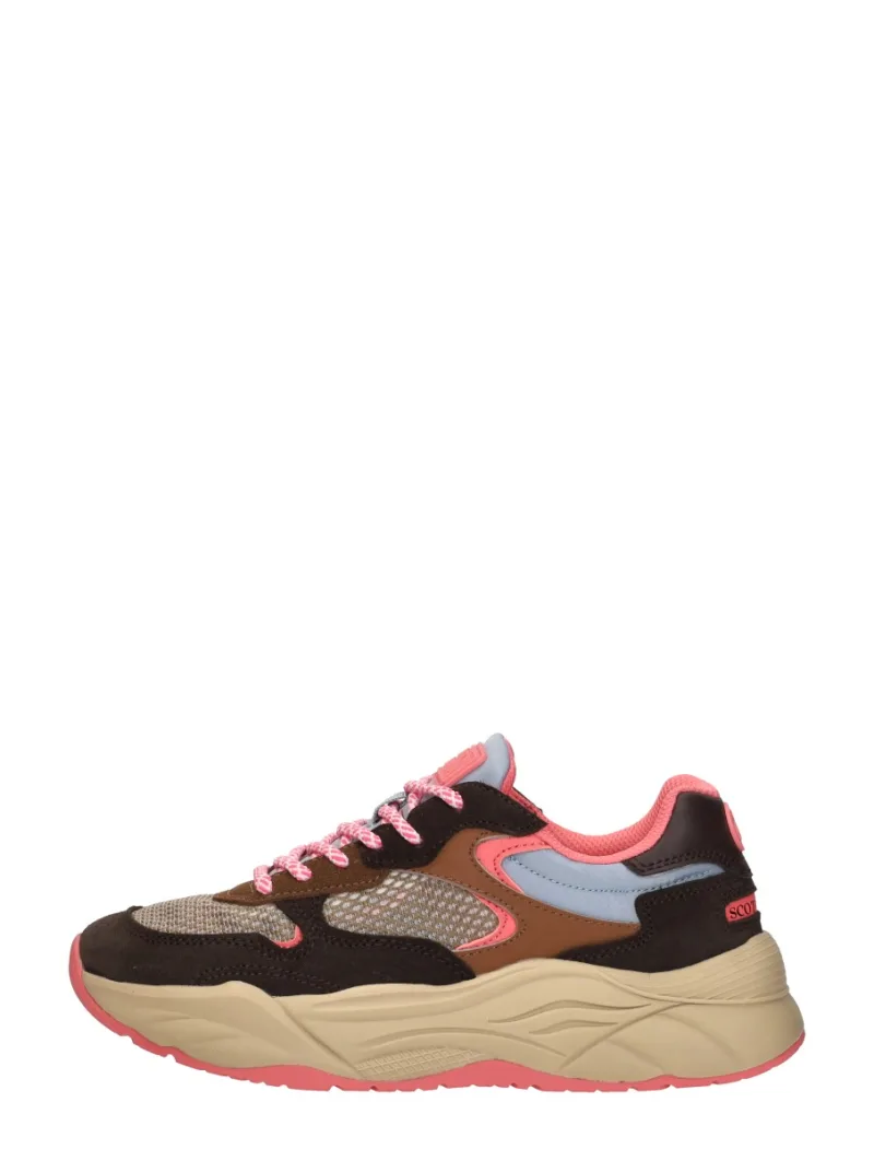 Scotch & Soda Celeste, lage sneakers voor dames in donkerbruin