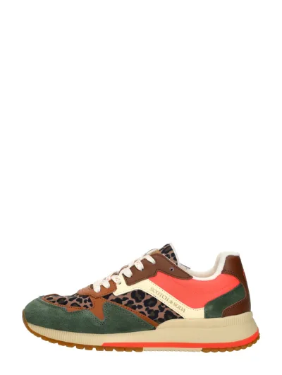 Scotch & Soda Vivi, lage sneakers voor dames in groen, foto 1 van 4