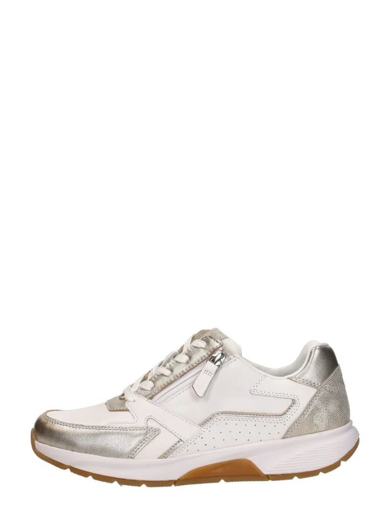 Gabor Rollingsoft, lage veterschoenen voor dames in wit, foto 1 van 4