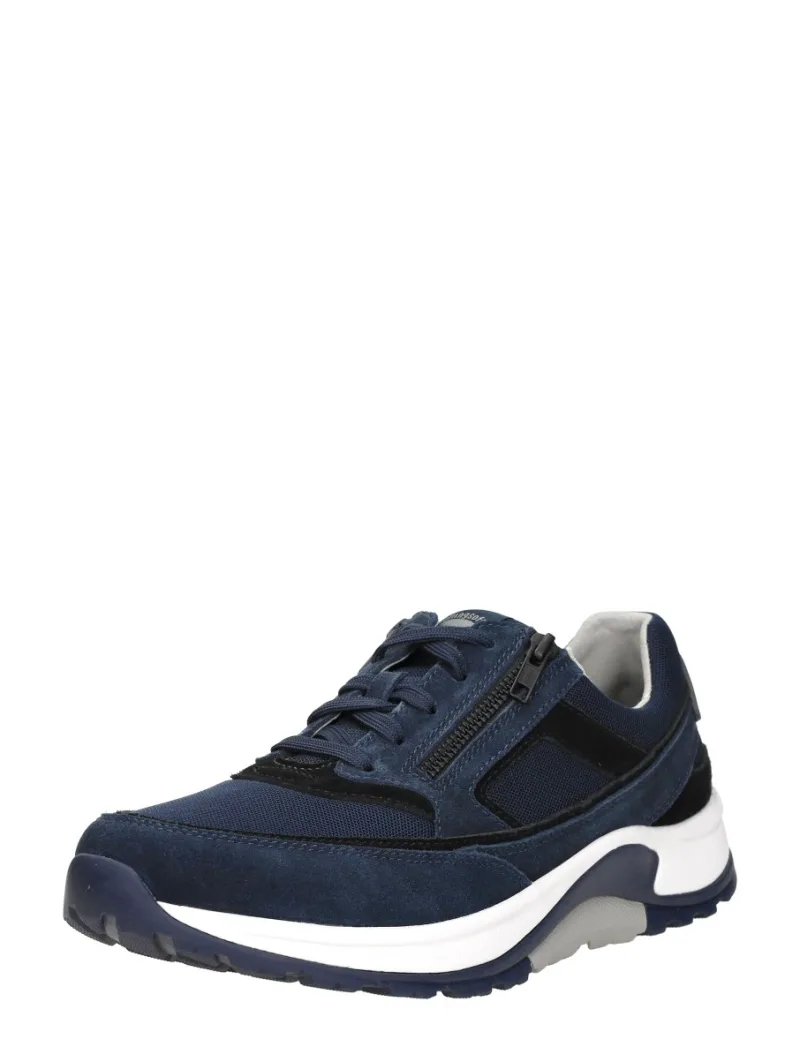 Gabor Rollingsoft, lage veterschoenen voor heren in blauw, foto 2 van 2