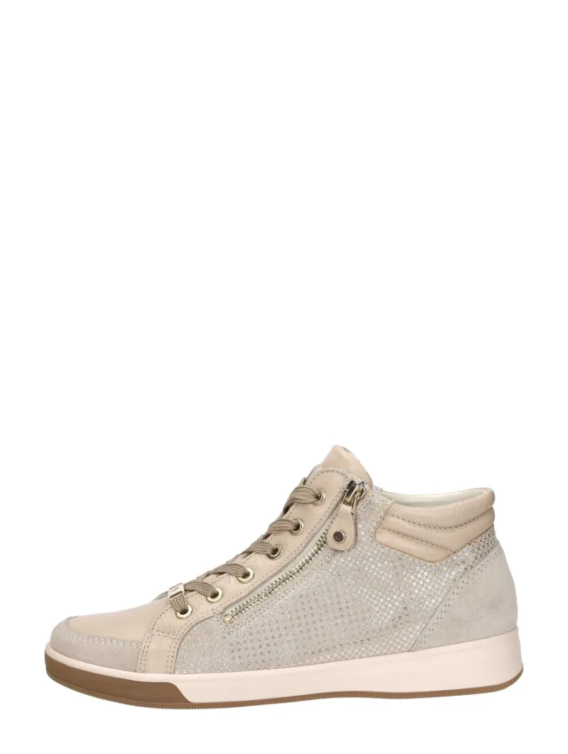 Ara Rom-ST-High-Soft, hoge veterschoenen voor dames in beige, foto 1 van 4