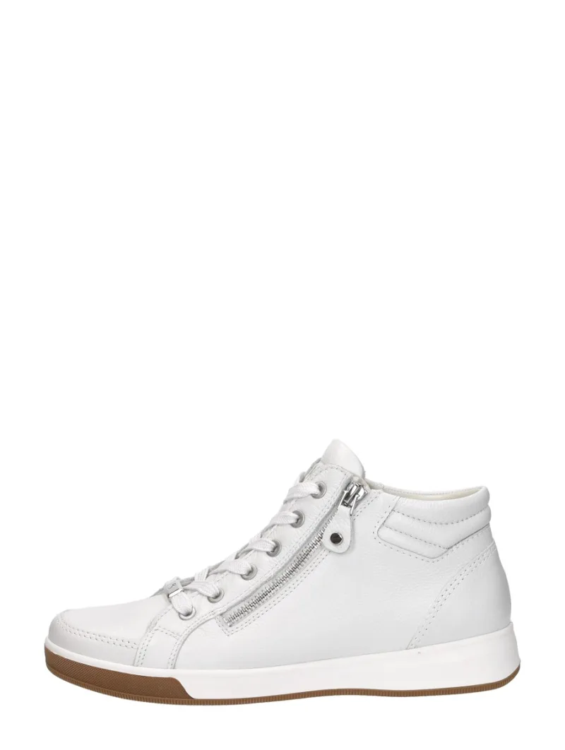 Ara Rom-ST-High-Soft, hoge veterschoenen voor dames in wit