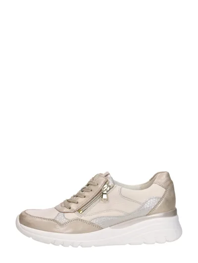 Waldläufer H-Carla, lage veterschoenen voor dames in beige, foto 1 van 4