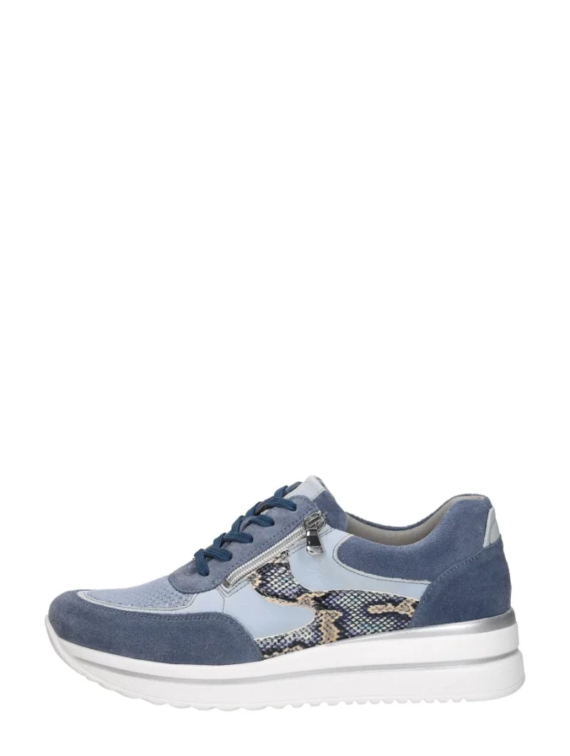 Waldläufer K-Luana, lage veterschoenen voor dames in blauw