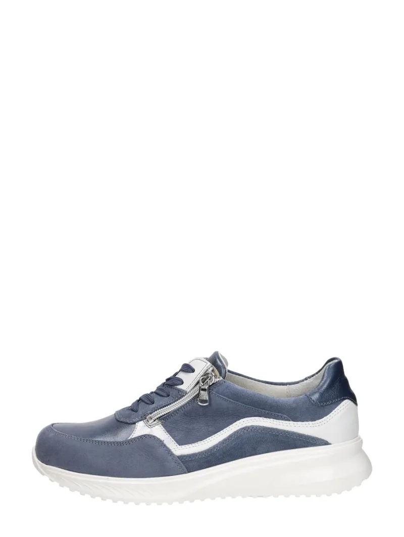 Waldläufer K-Janka, lage veterschoenen voor dames in blauw