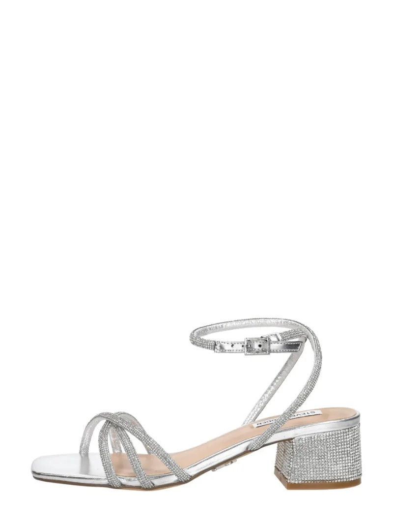 Steve Madden Cerena zilver, sandalen hak voor dames in zilverkleur
