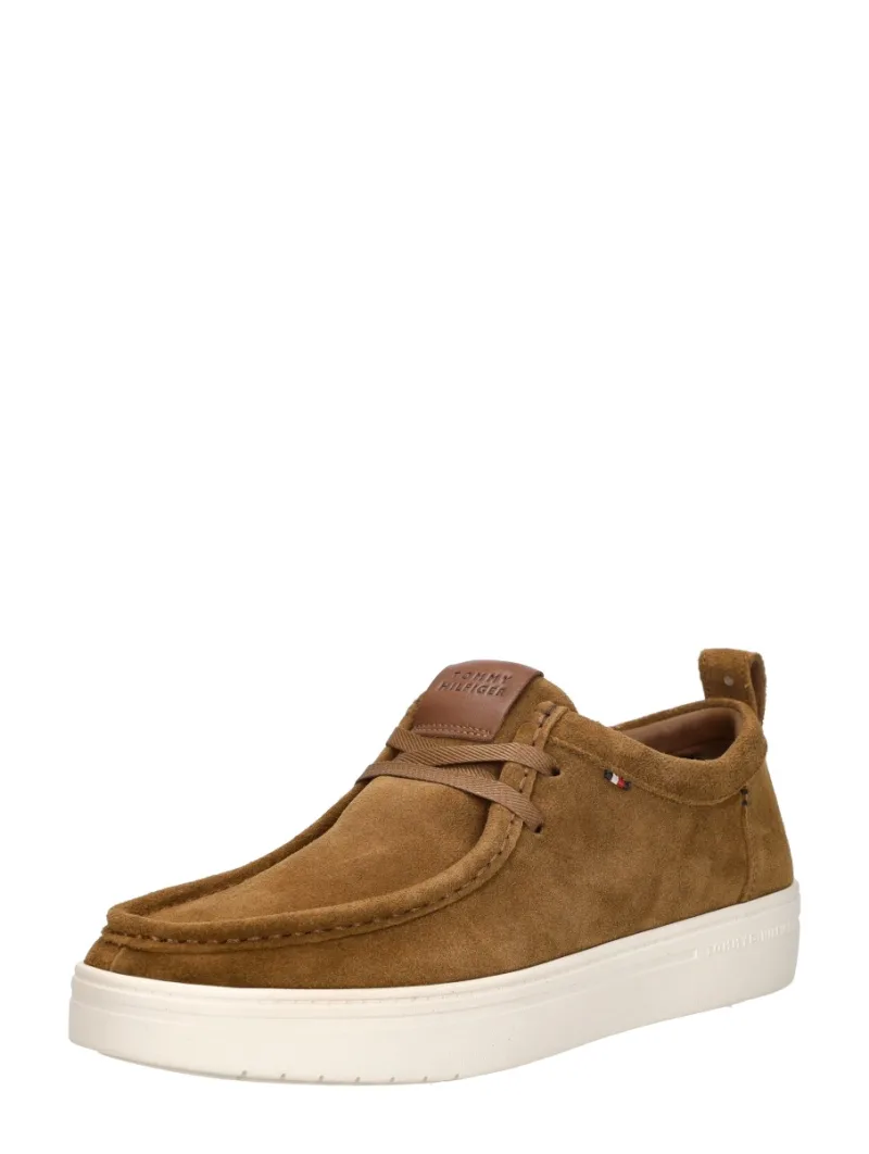 Tommy Hilfiger Modern Light Suede Moc Toe Shoe, lage veterschoenen voor heren in cognac, foto 2 van 2