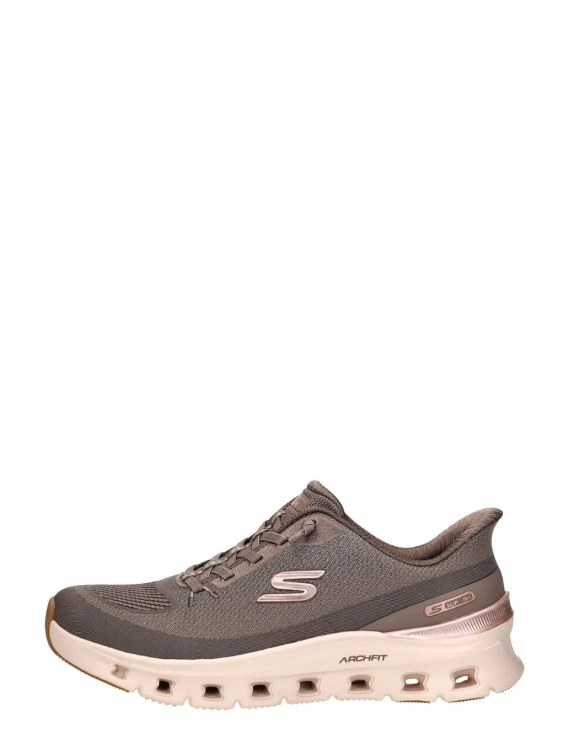 Skechers Slip-Ins: Arch Fit Glide-Step Pro, lage veterschoenen voor dames in donkerbruin