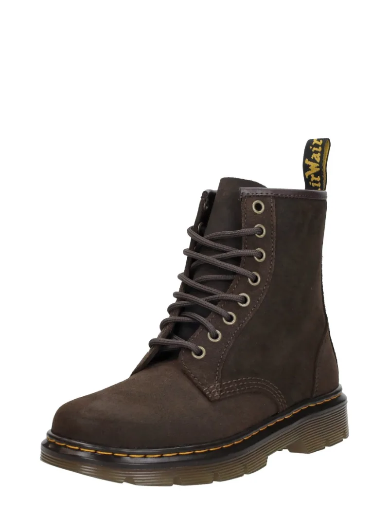 Dr. Martens Aprile Boot, hoge veterschoenen voor dames in donkerbruin, foto 2 van 2