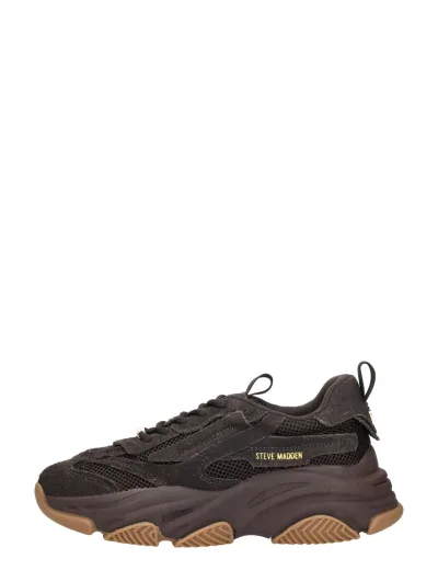 Steve Madden Possession-E, lage sneakers voor dames in donkerbruin, foto 1 van 4