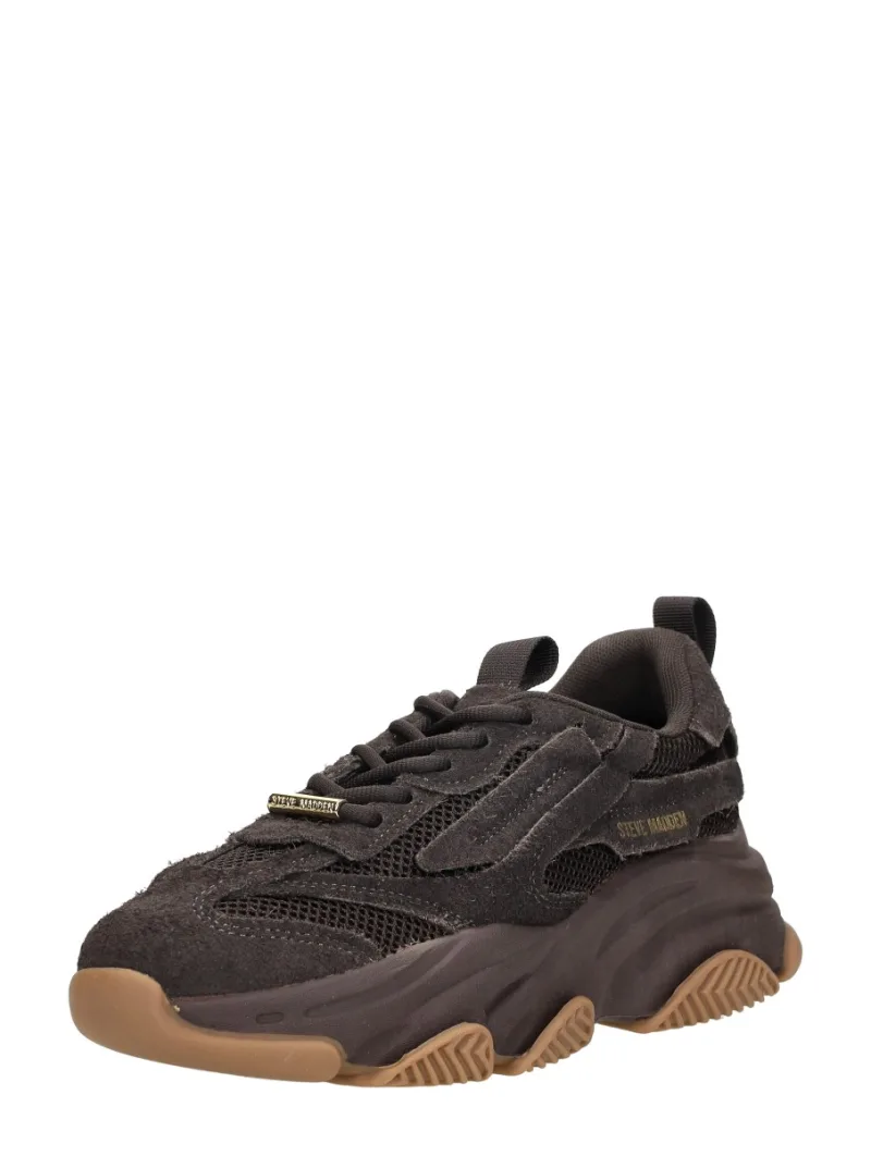 Steve Madden Possession-E, lage sneakers voor dames in donkerbruin, foto 2 van 2