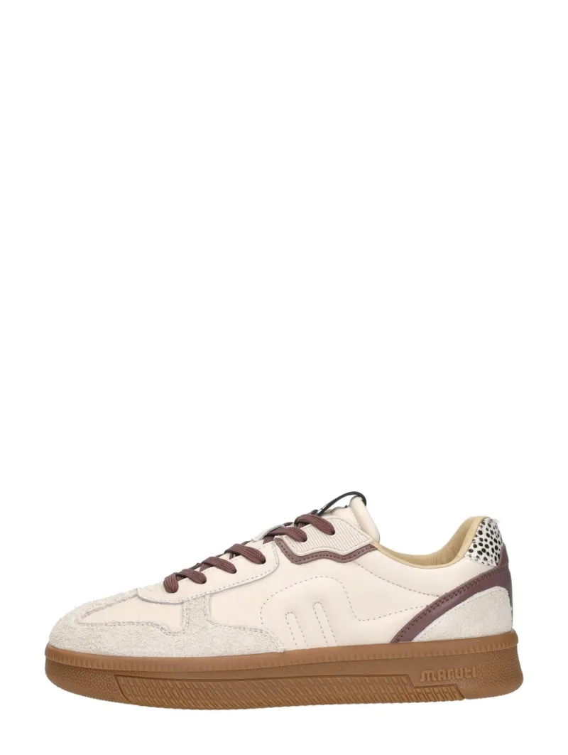Maruti Yale, lage veterschoenen voor dames in gebroken wit