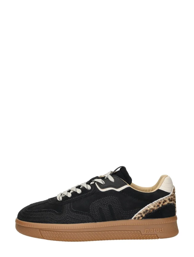 Maruti Yale Emboidery, lage veterschoenen voor dames in zwart