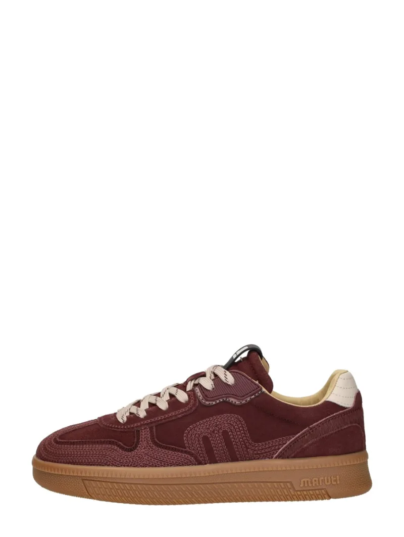 Maruti Yale Emboidery, lage veterschoenen voor dames in bordeaux