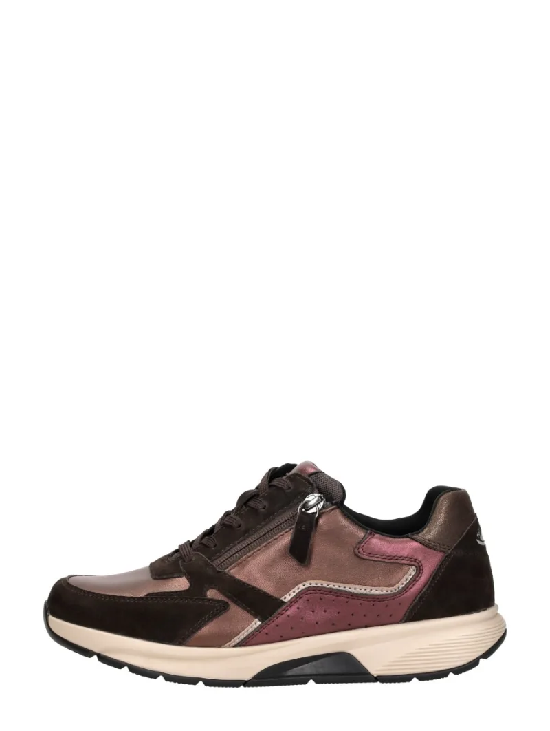 Gabor Rollingsoft, lage veterschoenen voor dames in donkerbruin