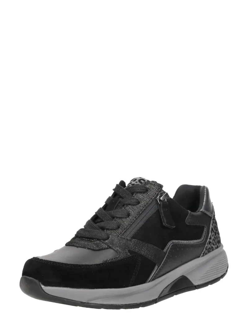 Gabor Rollingsoft, lage veterschoenen voor dames in zwart, foto 2 van 2