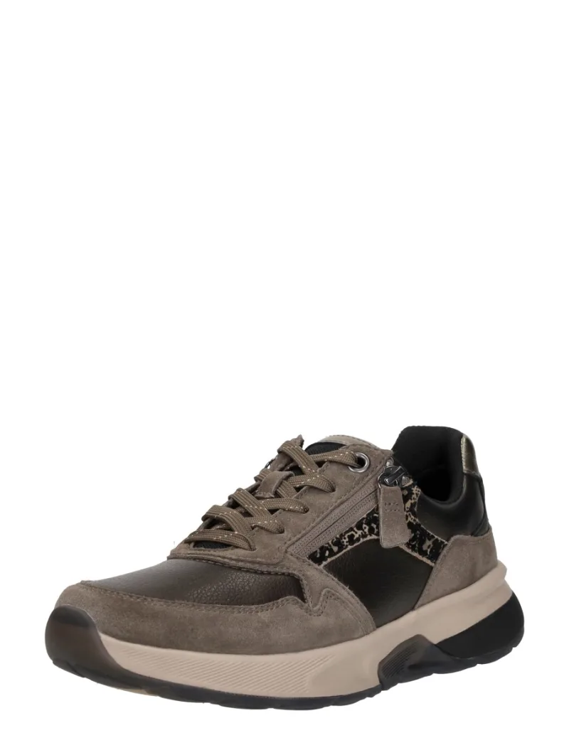 Gabor Rollingsoft, lage veterschoenen voor dames in taupe, foto 2 van 2