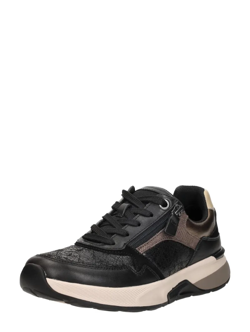 Gabor Rollingsoft, lage veterschoenen voor dames in zwart, foto 2 van 2