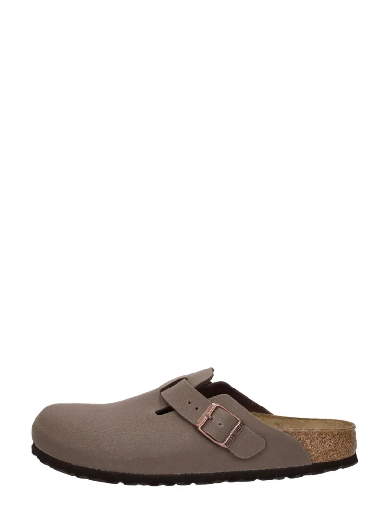 Birkenstock Boston, dichte slippers voor dames in donkerbruin
