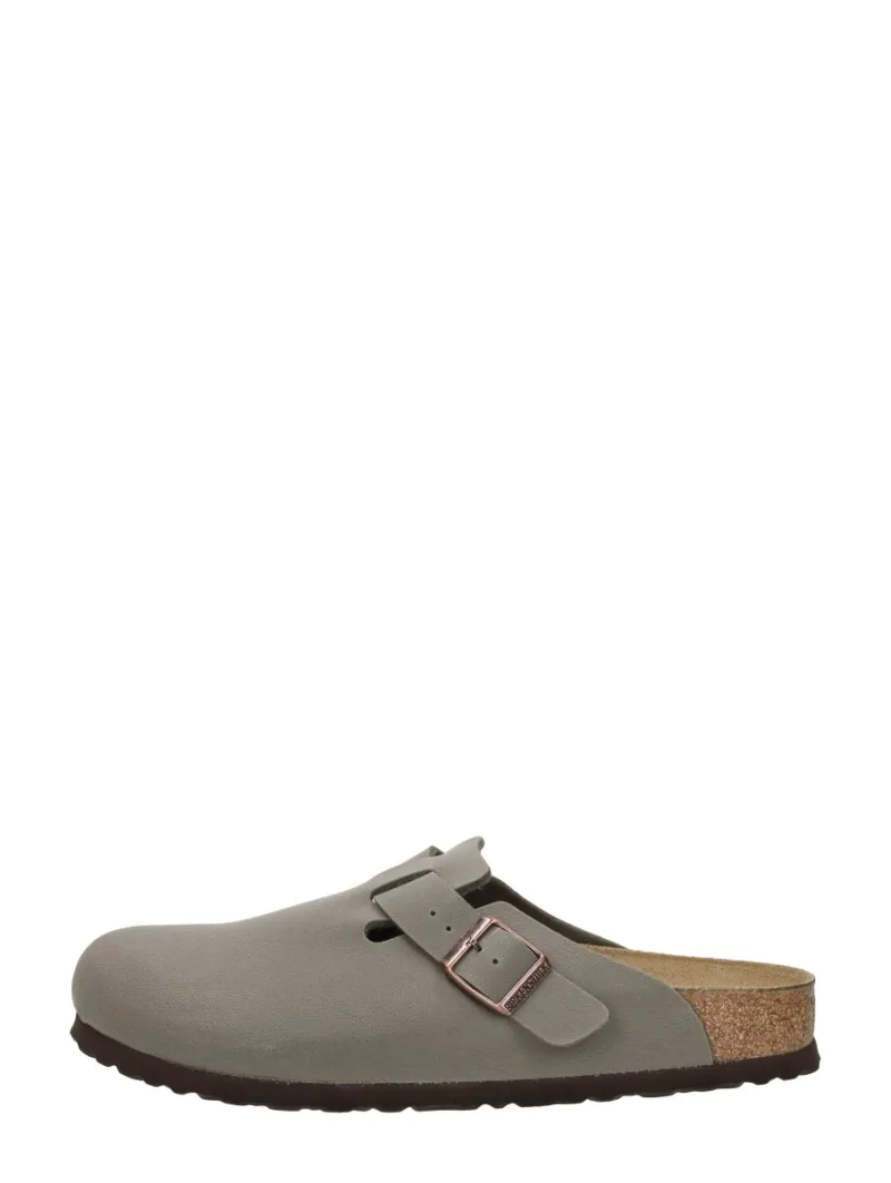 Birkenstock Boston, dichte slippers voor dames in taupe