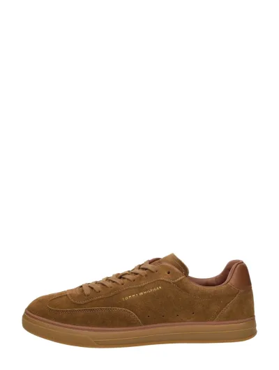 Tommy Hilfiger TH Lo Lux Suede Sneaker, lage sneakers voor heren in cognac, foto 1 van 4